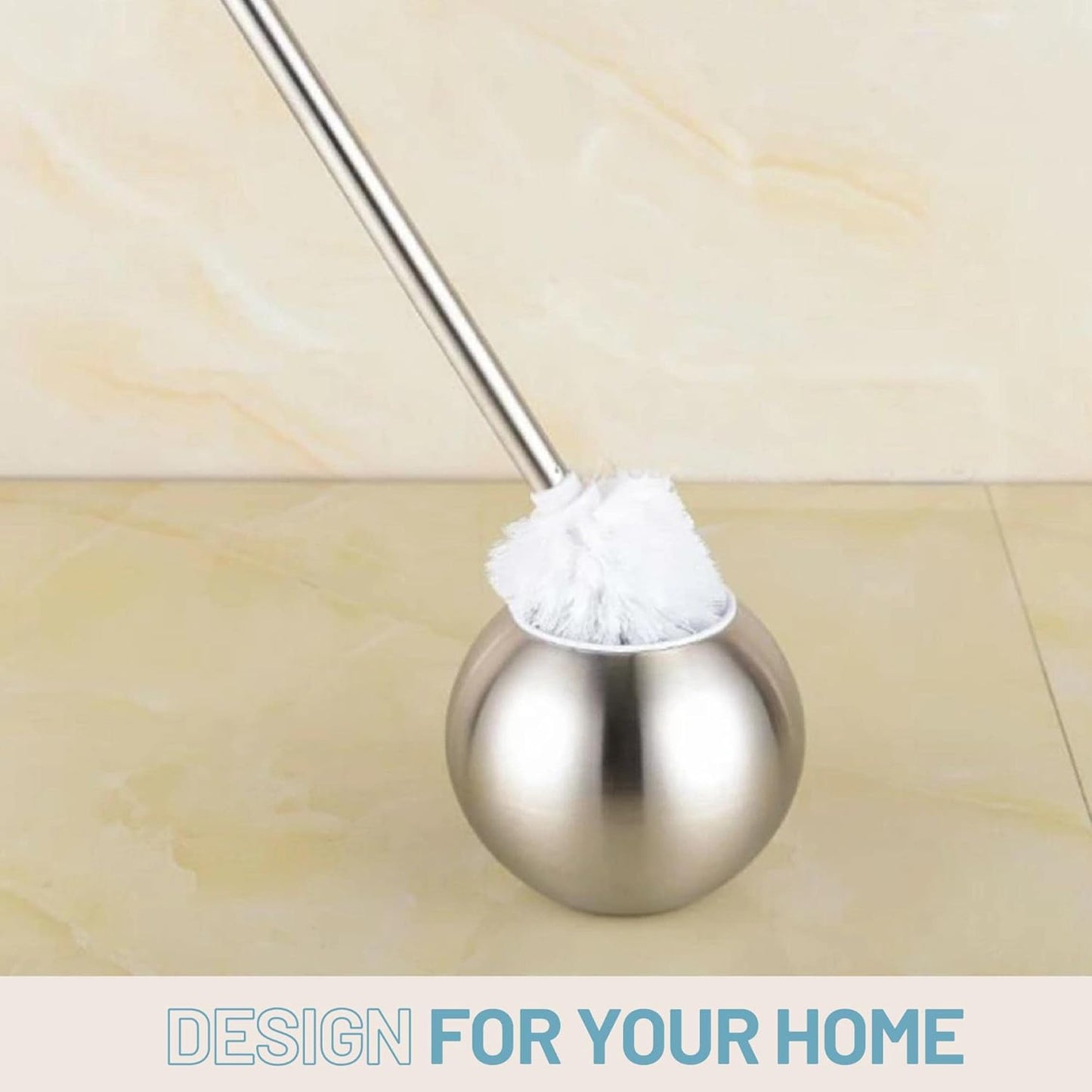Round Base Stainless Steel Toilet Brush