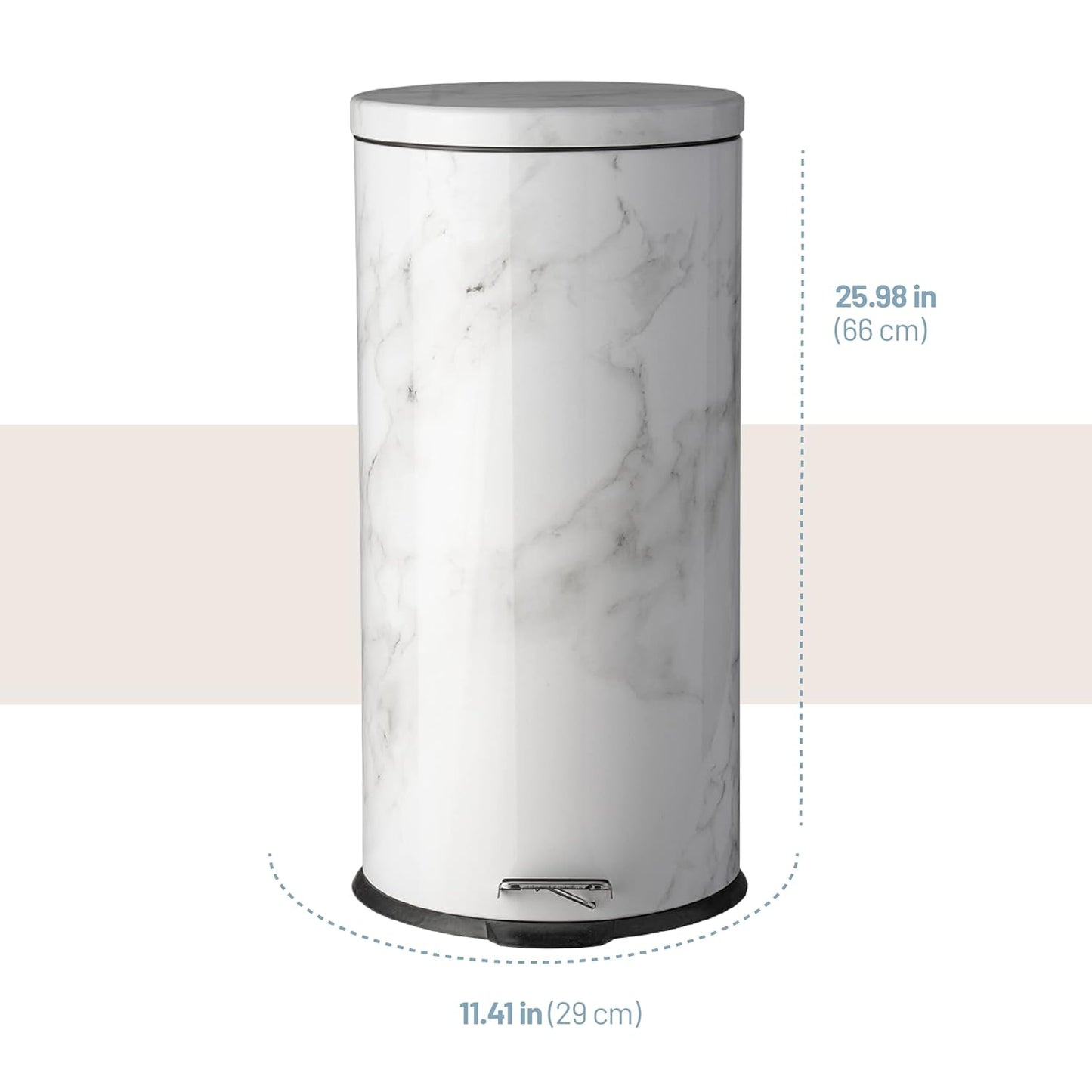 Simil Marble Trash Can (30 Liters / 7.9 Gallons)