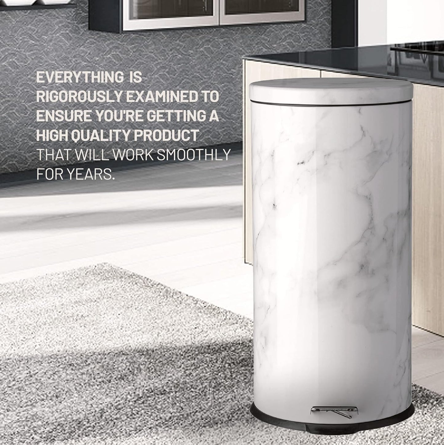 Simil Marble Trash Can (30 Liters / 7.9 Gallons)