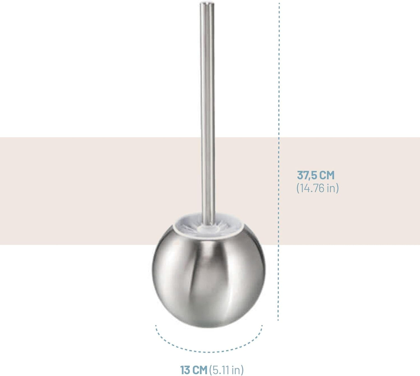 Round Base Stainless Steel Toilet Brush