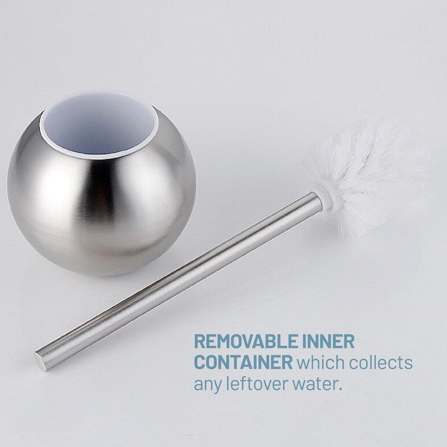 Round Base Stainless Steel Toilet Brush