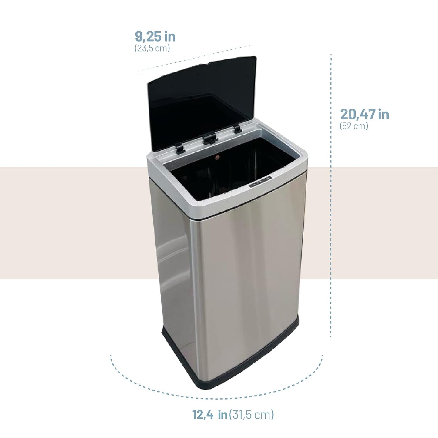 Stainless Steel Trash Can with Sensor (30 Liters / 7.9 Gallons)