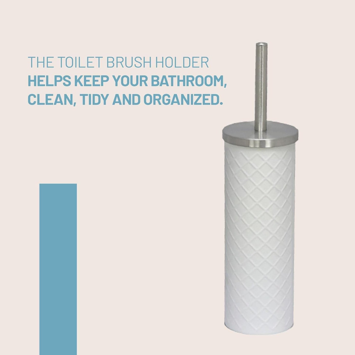 Textured White Stainless Steel Toilet Brush