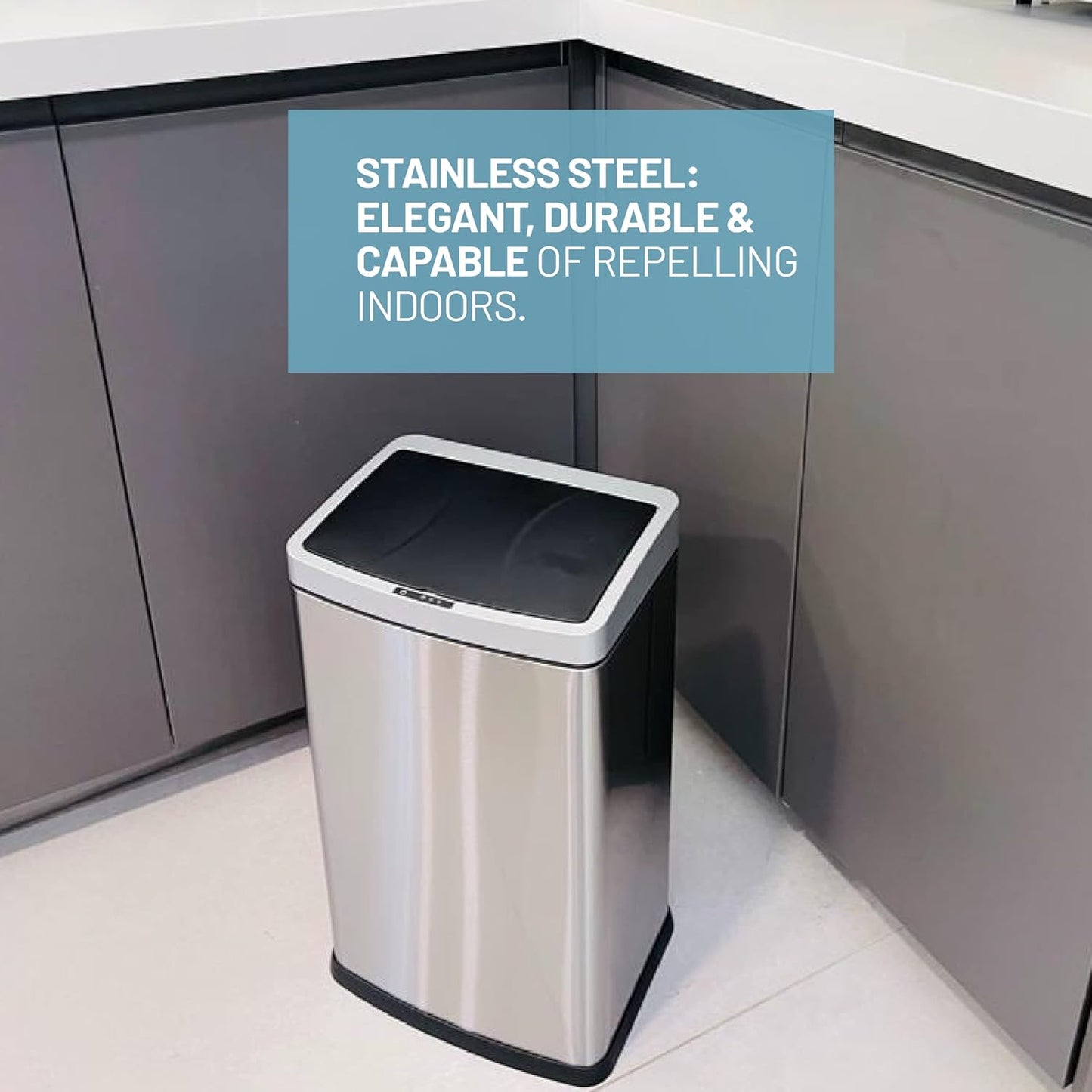 Stainless Steel Trash Can with Sensor (30 Liters / 7.9 Gallons)
