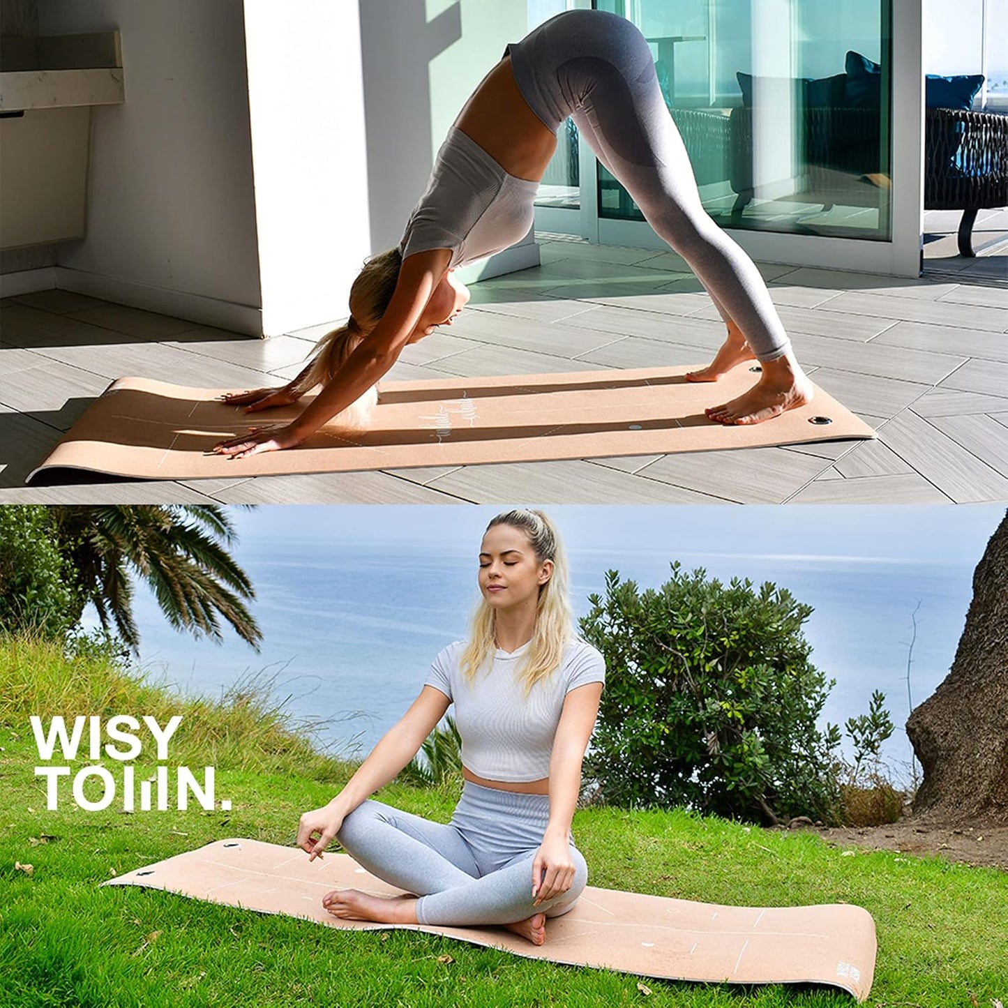 Yoga Cork Mat Eco-friendly: Beautiful Extra Long and Wide Organic Yoga Mat. Non-slip Yoga Mat, Fitness Mats, Hot Yoga Mat 72"x24"x6mm