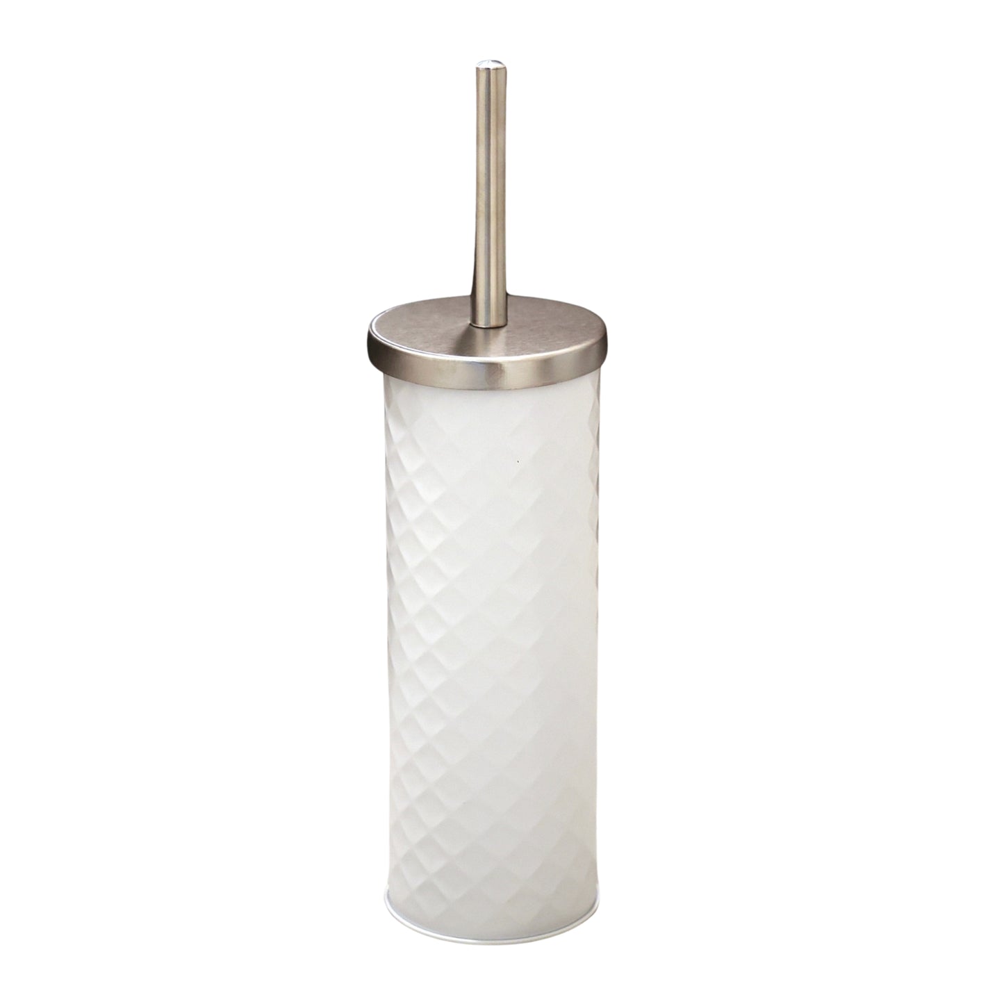 Textured White Stainless Steel Toilet Brush