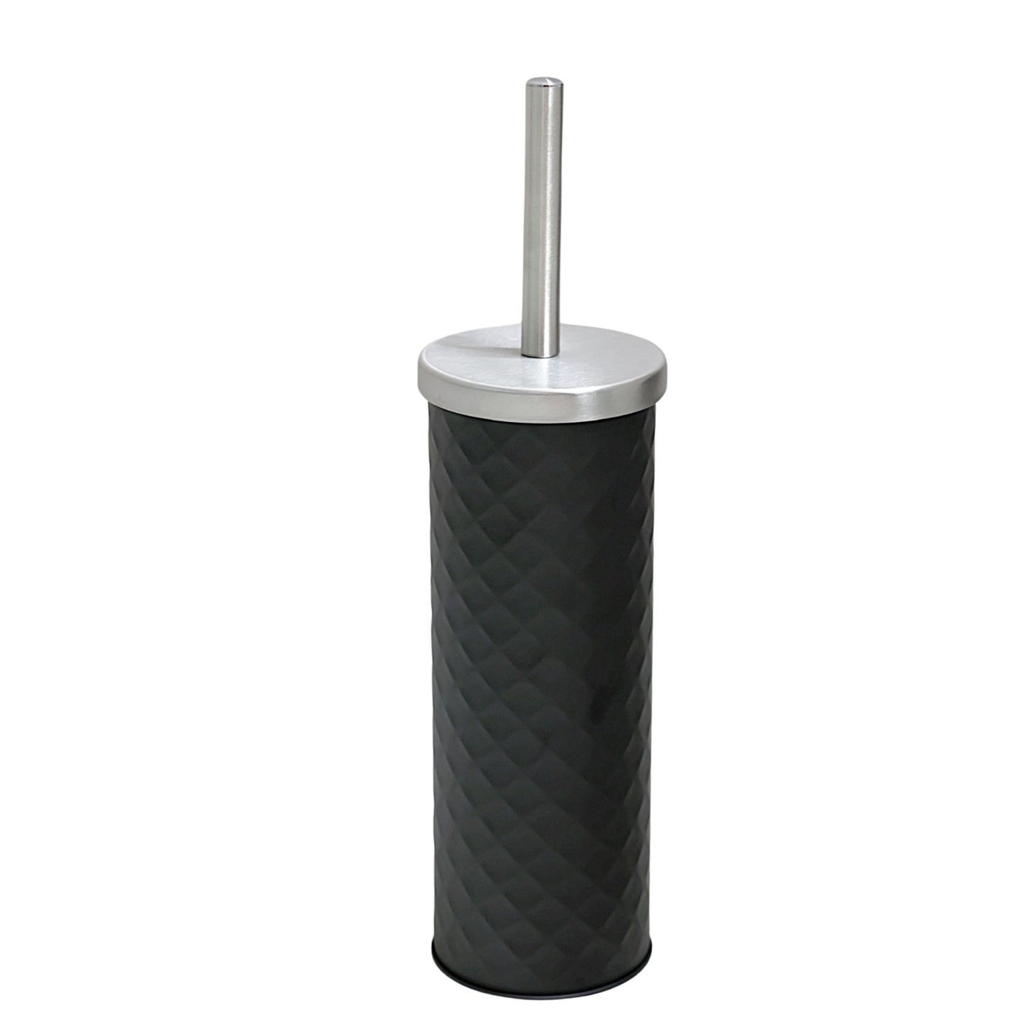 Textured Black Stainless Steel Toilet Brush