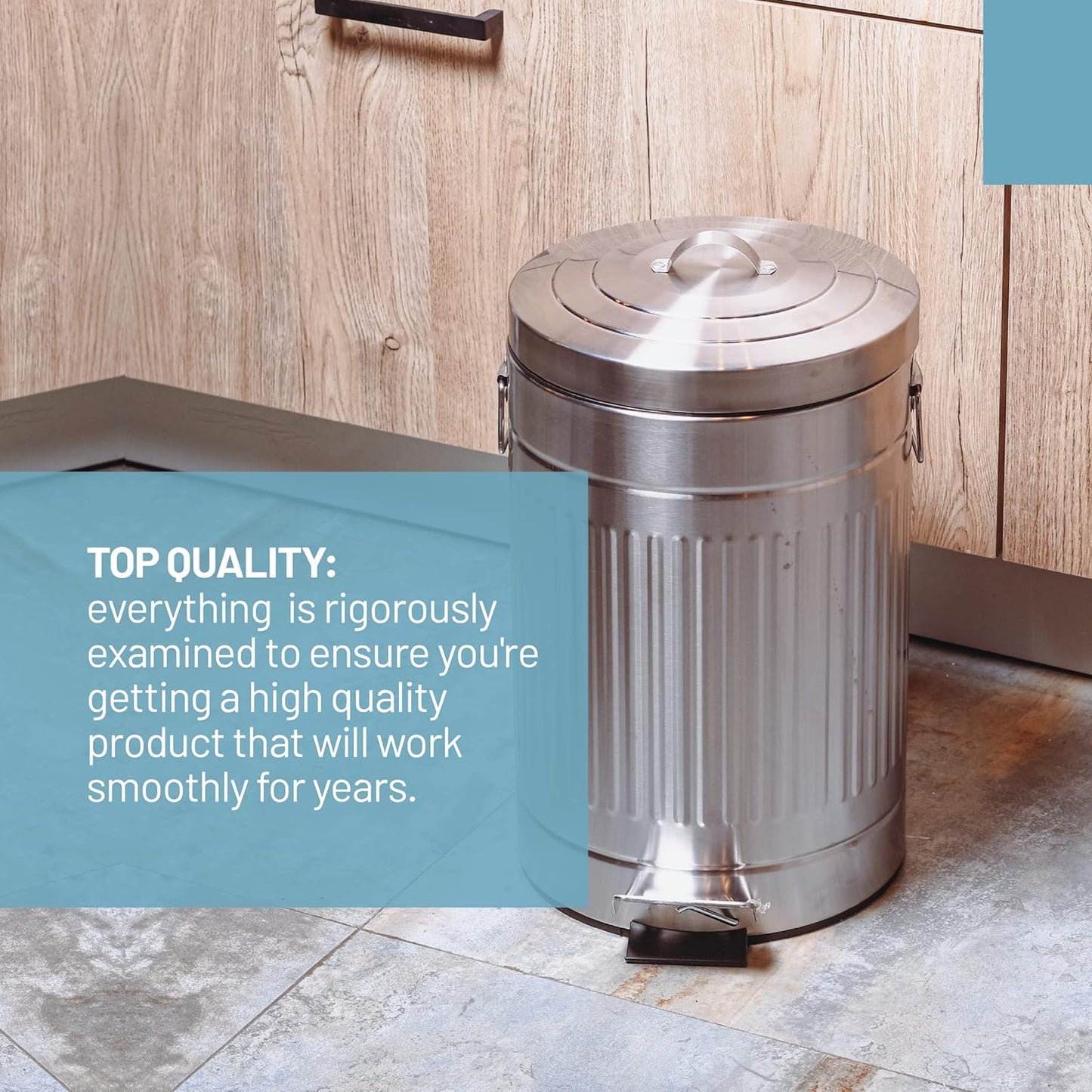 Galvanized Iron Trash Can (12 Liters / 3.2 Gallons)