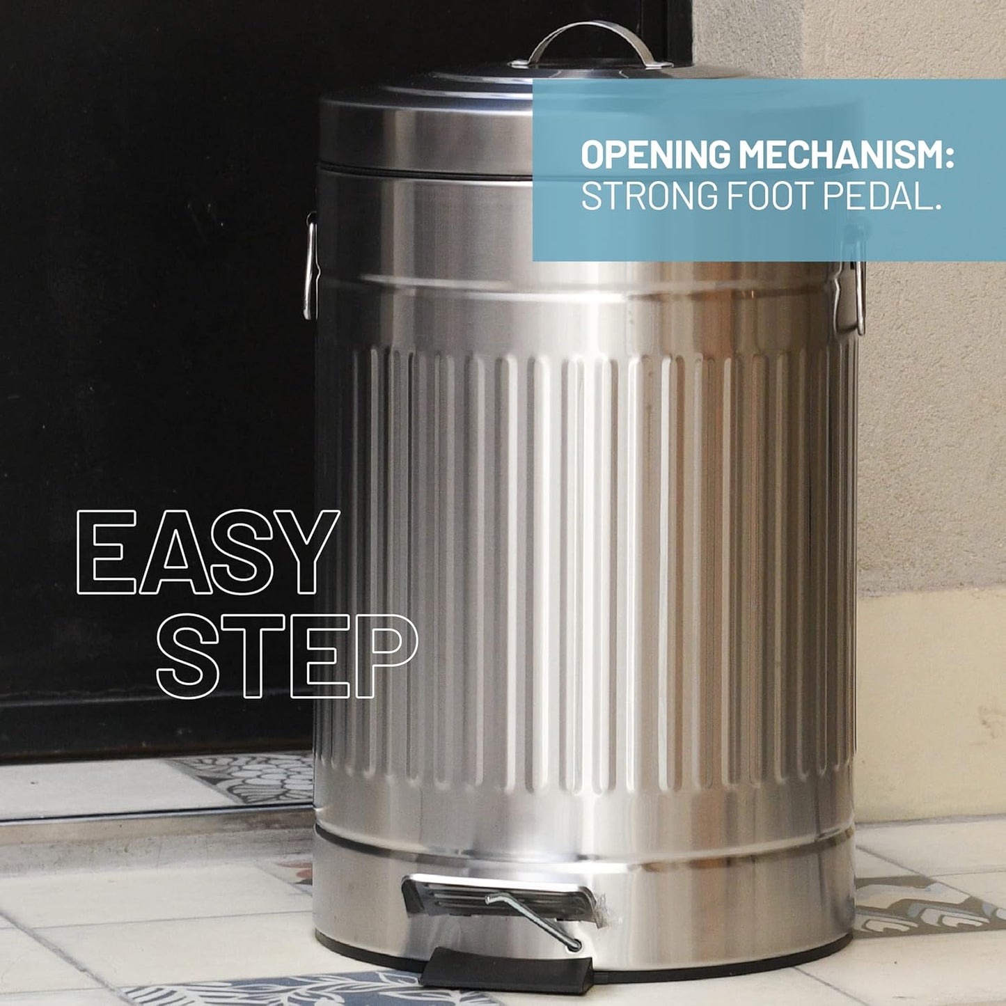Galvanized Iron Trash Can (12 Liters / 3.2 Gallons)