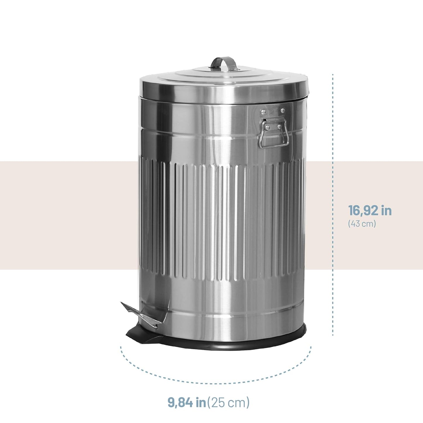 Galvanized Iron Trash Can (12 Liters / 3.2 Gallons)